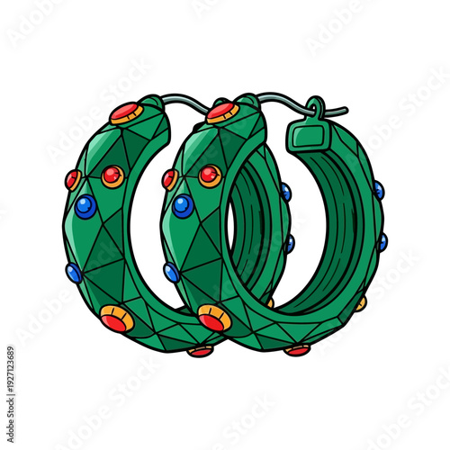 Intricate green beaded bracelets with colorful gemstone accents and clasp closure