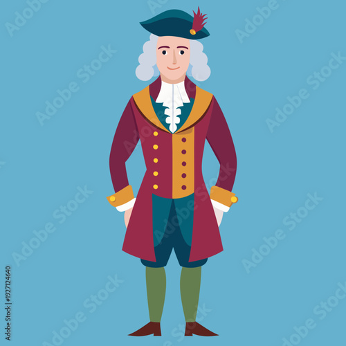 17th men fashion vintage illustration isolated on transparent background