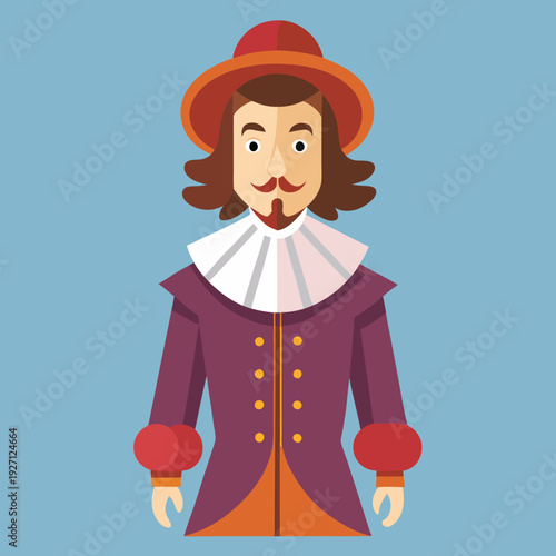 17th men fashion vintage illustration isolated on transparent background