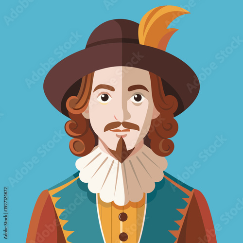 17th men fashion vintage illustration isolated on transparent background