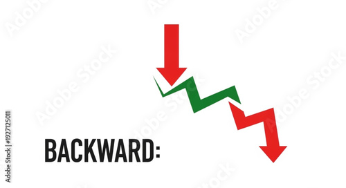 Backward Arrow Trend - Visual Representation of Decline and Reversal.