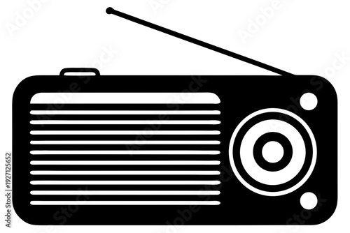 retro radio vector illustration, Radio Icon, radio black symbol
