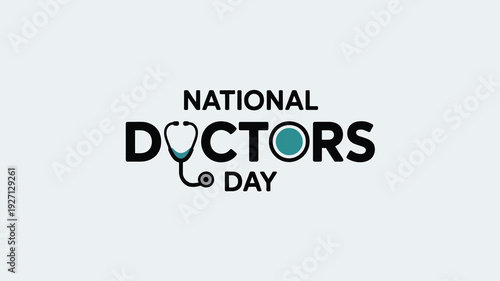 National Doctors Day Minimalist Logo with Stethoscope Healthcare Branding and Medical Staff Appreciation