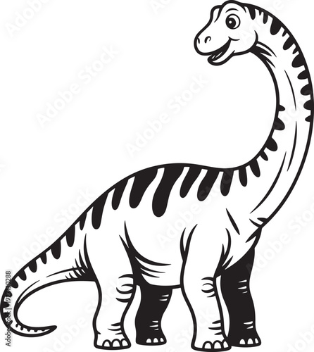 Friendly Brachiosaurus Dinosaur Sketch Art