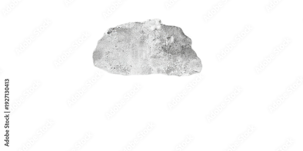 Fototapeta premium A grey, textured object with a white outline against a black background