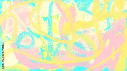 Colorful pastel doodle painting abstract background . Playful elements wall art.