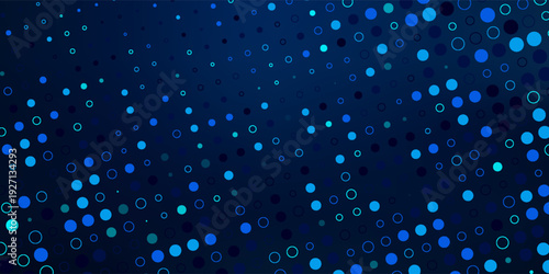 Dark BLUE vector  background with dots. Blurred bubbles on abstract background with colorful gradient. Completely new template for your brand book.