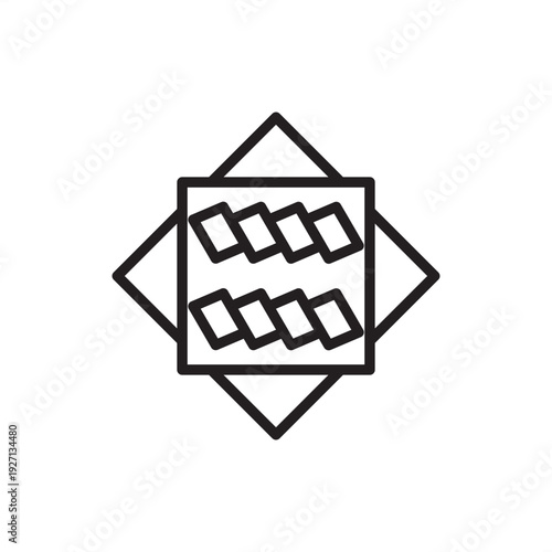 Carbon fiber weave icon symbolizing composite engineering, represents technical textile hardware, reinforced polymer manufacturing, aerospace material tech, high-strength fabrics, or structural design