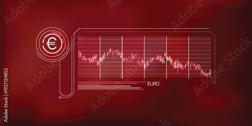 Euro Price Fall Abstract Infographics