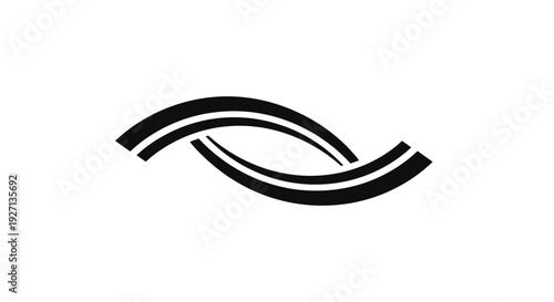 Simple Black Line Art Eye Illustration.