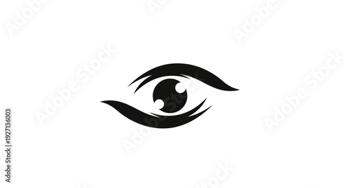 Black Human Eye Illustration Design Element.