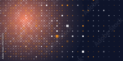 Technology illustration. Abstract futuristic background consisting of small squares and pixels.