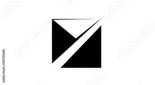 Black and White Envelope Icon Symbol.