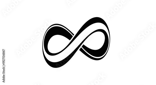 Black Infinity Symbol on White Background.