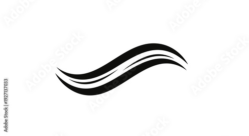 Black Wavy Lines Abstract Design Element.
