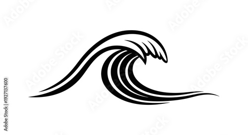 Black and White Wave Illustration Design.