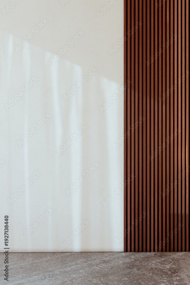 Fototapeta premium Large illustration 3D rendering luxury modern bright interiors Living room mockup with Couch and Ceiling Fan Ventilation