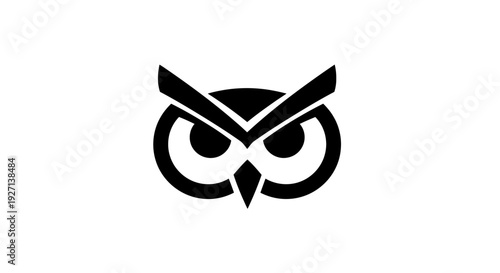 Black Owl Logo Design Vector Illustration.
