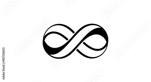 Black Infinity Symbol on White Background.