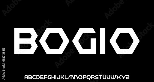 bogio modern geometric circular font with sharp edges