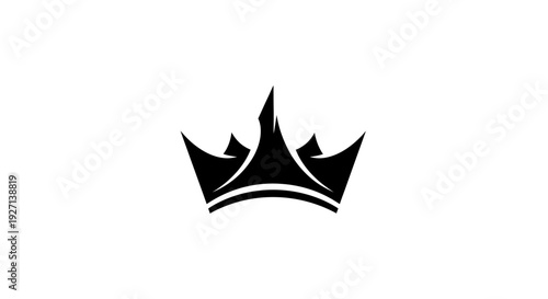 Black Crown Icon Simple Design Element.