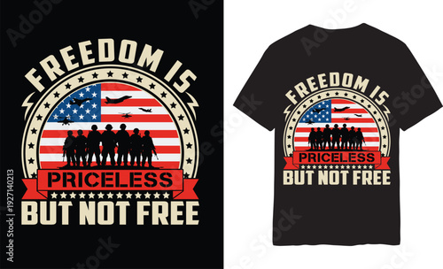 Freedom's Priceless: An eye-catching illustration declares that freedom is priceless yet not free, embodying the sacrifices made for it.