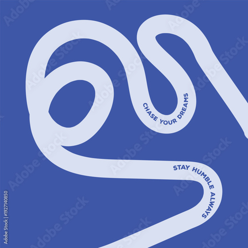 A white coiled tube on a blue background