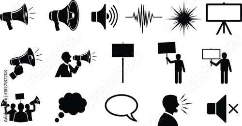 Communication and public speaking icons