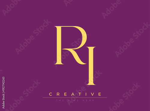 RI Creative Luxury Logo. This logo crafted for creative branding and luxury business identity. Ideal for boutique fashion labels, premium stationery, corporate mark, and marketing materials.
