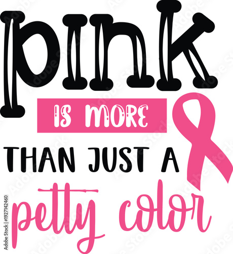 Breast cancer awareness calligraphy text emblems with pink ribbons. Breast cancer awareness text vector quote . Breast cancer awareness month typography tshirt design .