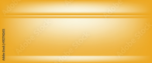 Gold gradient studio room design. Light yellow podium concept wallpaper. Golden wall and floor surface backdrop for presentation, product showcase, mockup template. Vector empty shelf display backdrop