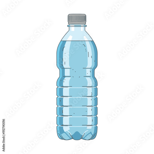 Clear plastic water bottle isolated on white background refreshment concept