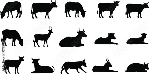 Collection of various animal silhouettes