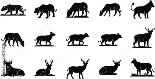 Collection of various animal silhouettes