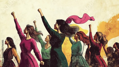 watercolor of women, March 8 International Womens Day