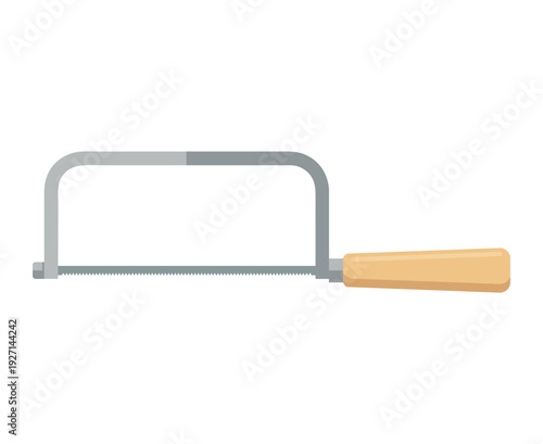 Coping saw with wooden handle white background