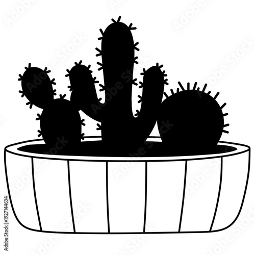 Aesthetic ornamental plant silhouettes