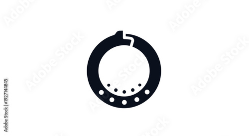 Black Circular Electronic Component Closeup.