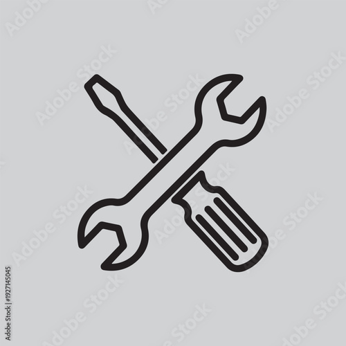 Crossed wrench and screwdriver icon