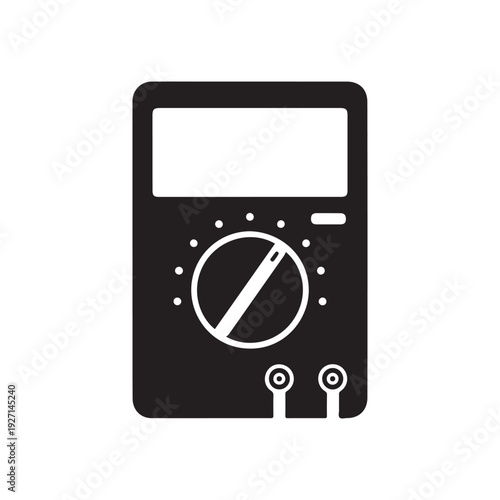 Multimeter icon black and white 