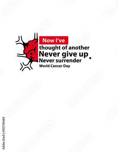 Set of bold monochrome typography designs with awareness ribbons integrated into World Cancer Day text for health campaign materials and global advocacy, Concept of awareness, health, cancer support