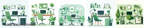 Vector of Green Remote Office
