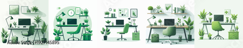 Vector of Green Remote Office