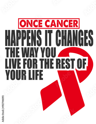 Set of bold monochrome typography designs with awareness ribbons integrated into World Cancer Day text for health campaign materials and global advocacy, Concept of awareness, health, cancer support