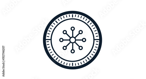 Black and white gear icon symbol.