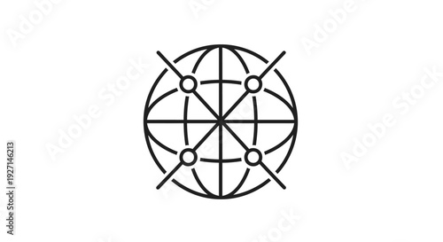 Black and white geometric circle design.