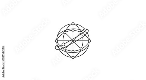 Black and white geometric sphere.