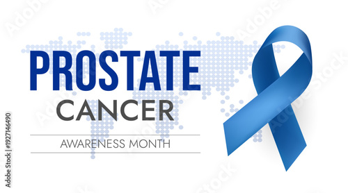 Prostate cancer awareness month horizontal banner, web, social, men's health, medical, vector illustration