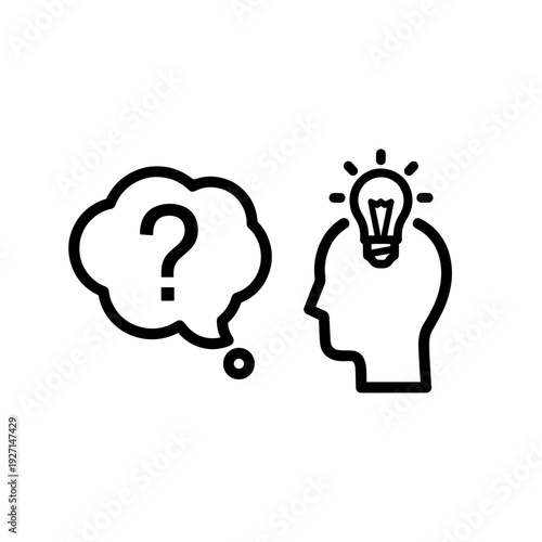 Minimalist philosophy icons representing knowledge, wisdom, and critical thinking