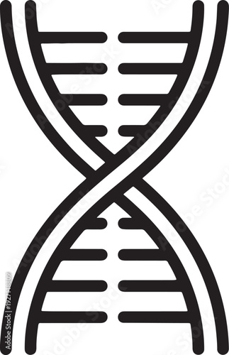 Black and white stylized double helix d n a strand also transparent background molecule genetics